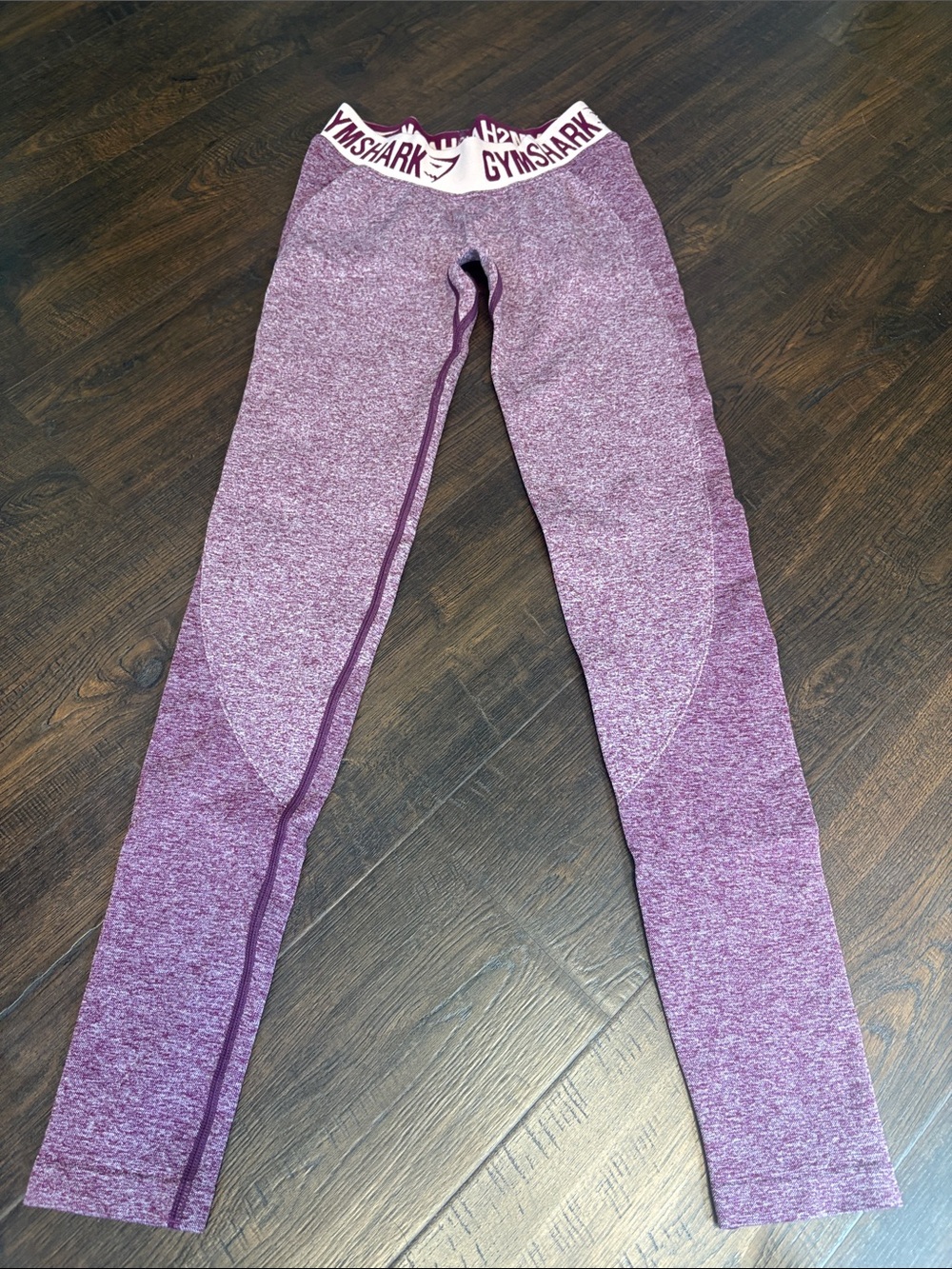 Gymshark Womens XS Marled Purple Seamless Leggings with Branded Waistband